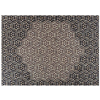 Triangles Rug - Diamond Medallion Black&Cream