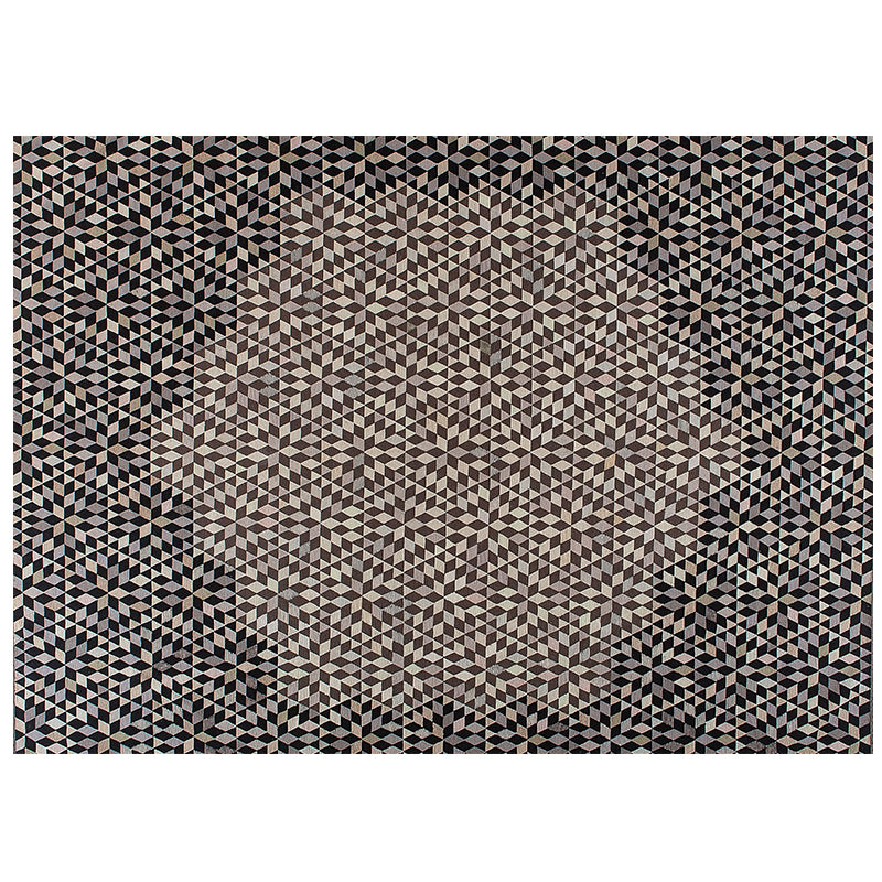 Triangles Rug - Diamond Medallion Black&Cream