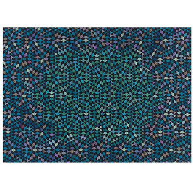 Triangles Rug - Diamond Medallion Blue Green