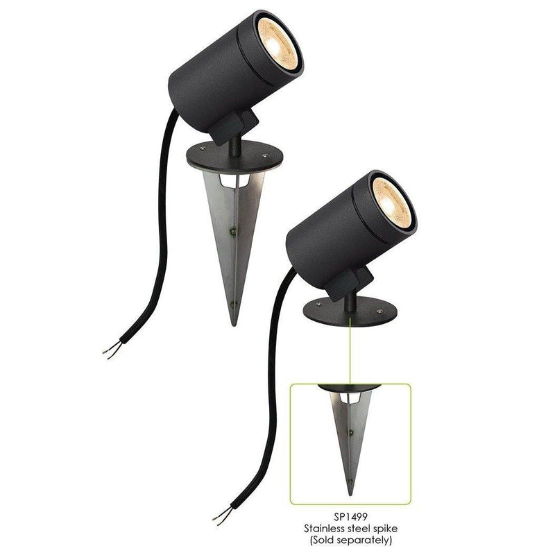 CG Lighting - Gunnsy 12V DC Outdoor Ground Spot Light, Sandy Anthracite - Matchless Style