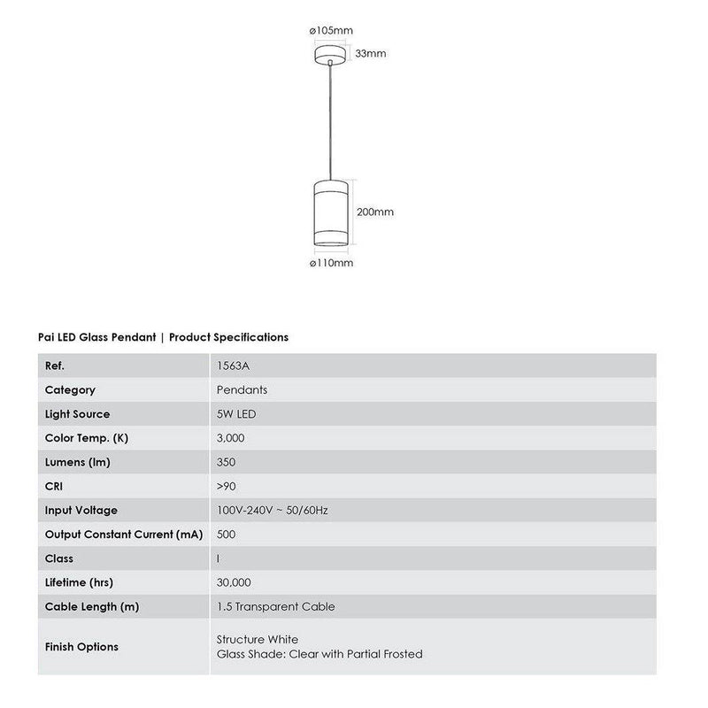 CG Lighting - Pai LED Glass Pendant Light - Matchless Style