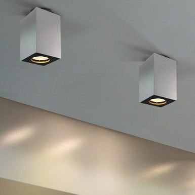 Ceiling Light, GU10 Bulb, White with Black Cover
