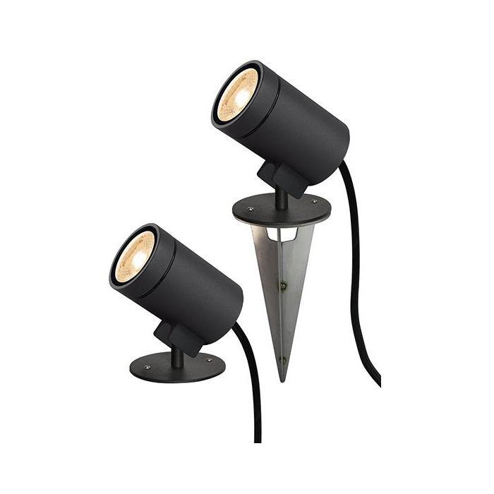 CG Lighting - Gunnsy 12V DC Outdoor Ground Spot Light, Sandy Anthracite - Matchless Style