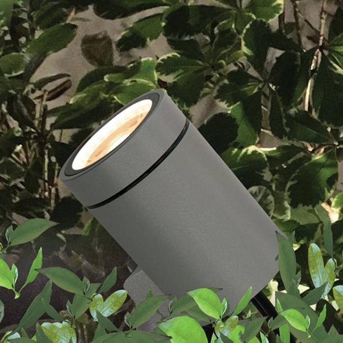 CG Lighting - Gunnsy 12V DC Outdoor Ground Spot Light, Sandy Anthracite - Matchless Style